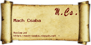 Mach Csaba névjegykártya
