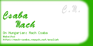 csaba mach business card
